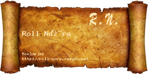 Roll Nóra névjegykártya